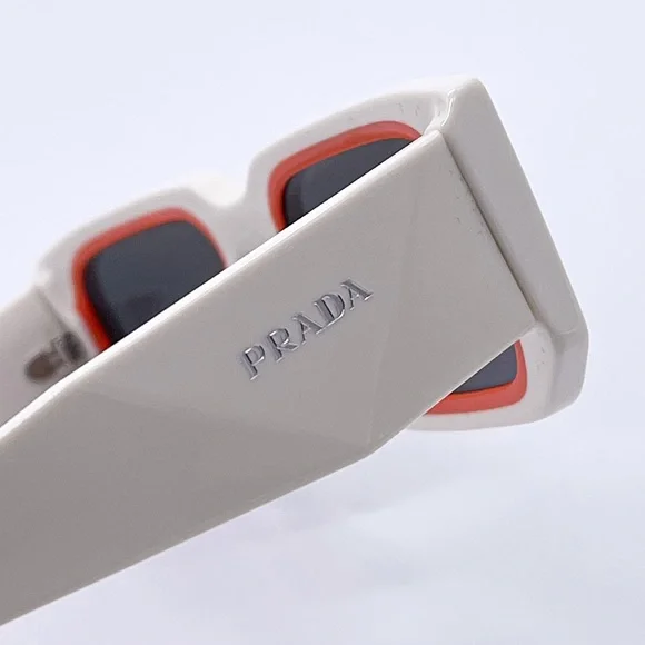 NEW PRADA PR06YS 17M5S0 WHITE ORANGE PRADA SUNGLASSES SPR 06Y 17M5S0 NEW PR06YS - Picture 5 of 12
